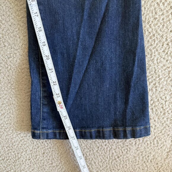 Saint + Sofia Jeans Blue Flare Front Pocket Stretch Denim Pants - Picture 8 of 11